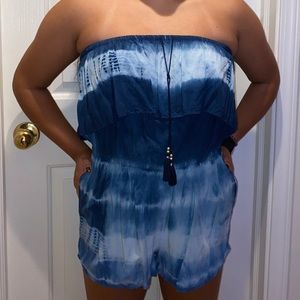 blue tye dye romper